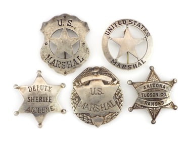 Lot of 5 Law Enforcement Badges