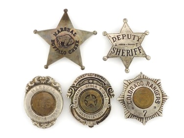 Lot of 5 Law Enforcement Badges