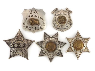 Lot of 5 Law Enforcement Badges