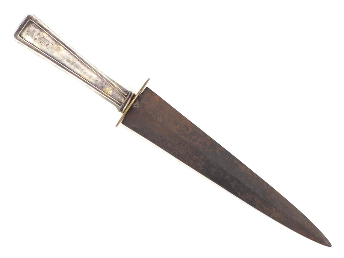 Unusual Silver Handle Bowie Knife Dagger (1 of 13)