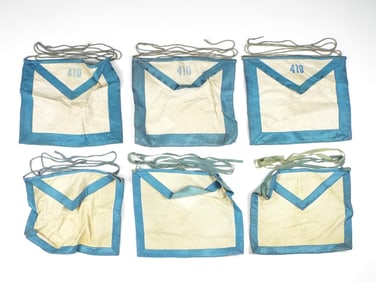 Lot Of 6 Antique Masonic Aprons