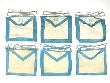 Lot Of 6 Antique Masonic Aprons
