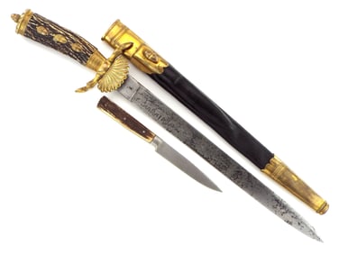 German Imperial Presentation Hunting Hirschfanger Small Sword