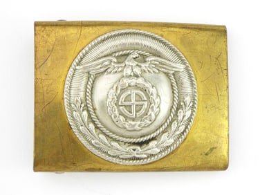 RARE and EARLY German WWII SA Sunwheel Swastika Brass Buckle
