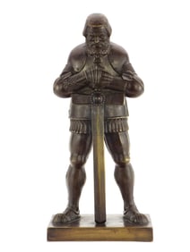 Massive Bronze Sculpture of an Imperial or Third Reich Era Germanic Knight