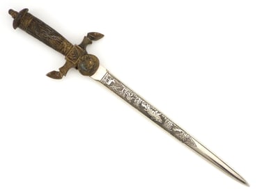 German WWI Forestry Dagger With Etched Blade