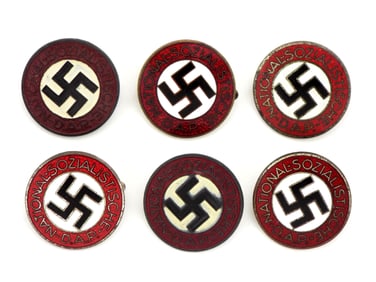 Lot of 6 German WWII NSDAP Party Pins