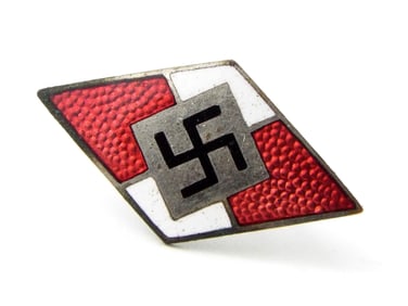 SCARCE German WWII HJ Youth Visor Cap Cockade