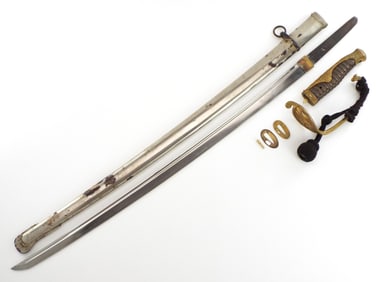 Japanese WWII Army Kyu-Gunto Officers Sword with Old Samurai Blade