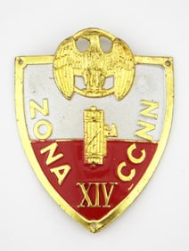 WWII Italian Youth Militia MVSN BADGE ZONA XIV