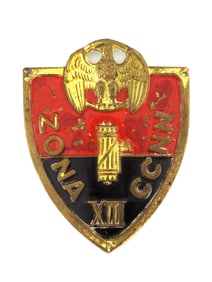 WWII Italian Youth Militia MVSN BADGE Red Black