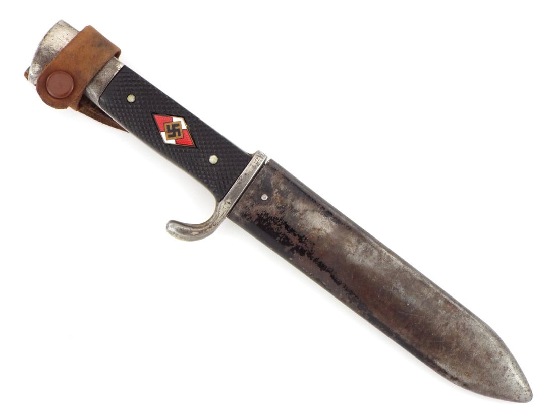RARE MAKER German WWII Hitler Youth Knife with Motto by KONEJUNG SOLINGEN: RARE MAKER German WWII Hitler Youth Knife with Motto by KONEJUNG SOLINGEN. Full Length 10 Inches Blade Length 5.5 Inches