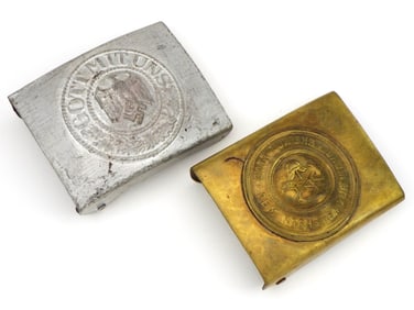 German WWII Army Belt Buckle and Fire Defence Belt Buckle