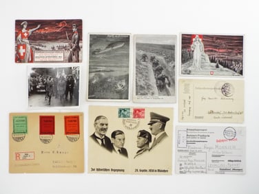Lot of 9 Extremely Rare German WWII Postcards