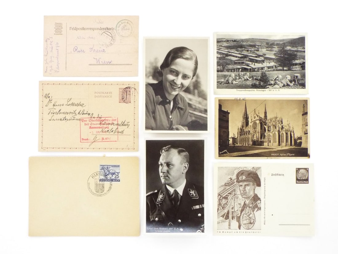 Lot of 8 Extremely Rare German WWII Postcards: Lot of 8 Extremely Rare German WWII Postcards