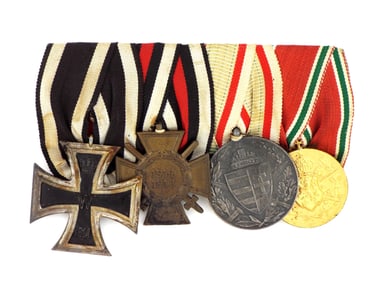 Imperial German Austro Hungarian WWI 4 Place Great Medal Bar For Full Uniform Dress Occasions And