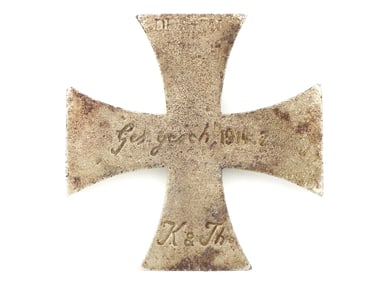 German WWI Paperweight With Motif Of Iron Cross