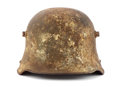 WWI WWII German Battle Damaged HELMET