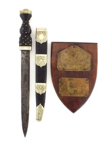 WWII SCOTS GUARDS Drum Major DIRK with Plaque