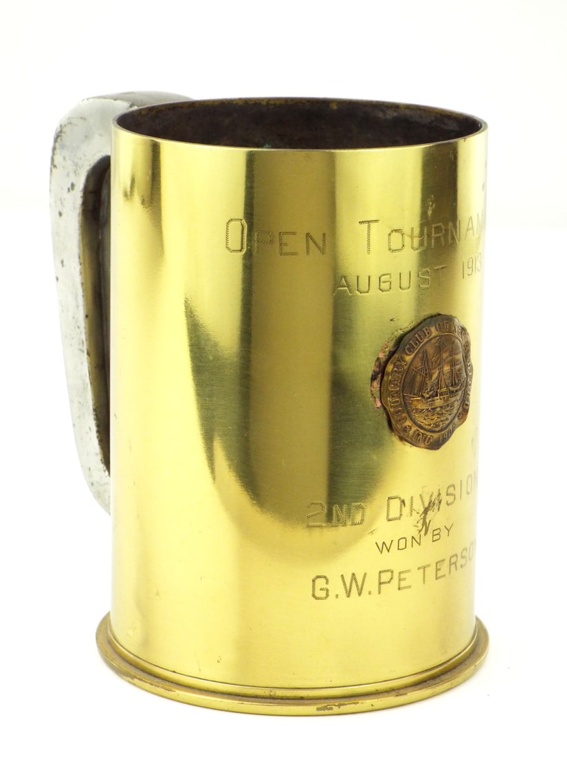 American WWII Presentation Brass Mug Made Out of Shell (1 of 11)
