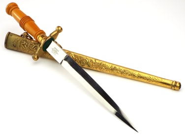 Scarce Dutch Gilded Ceremonial Dagger Bakelite Grip