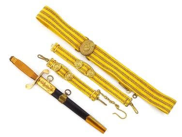 Soviet Russian Naval Officers Dagger with Belt and Hangers