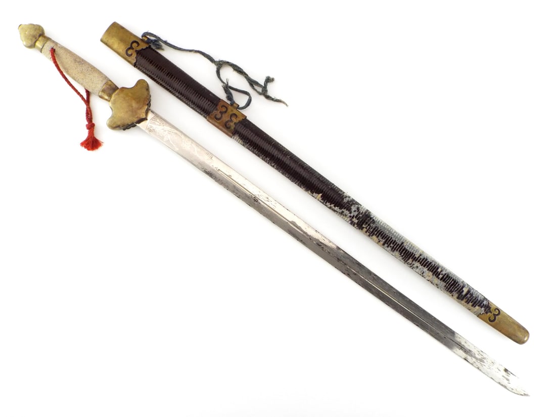 Exceptionally Long 19th C. to Boxer Rebellion era Chinese Warriors JIAN Sword (1 of 14)