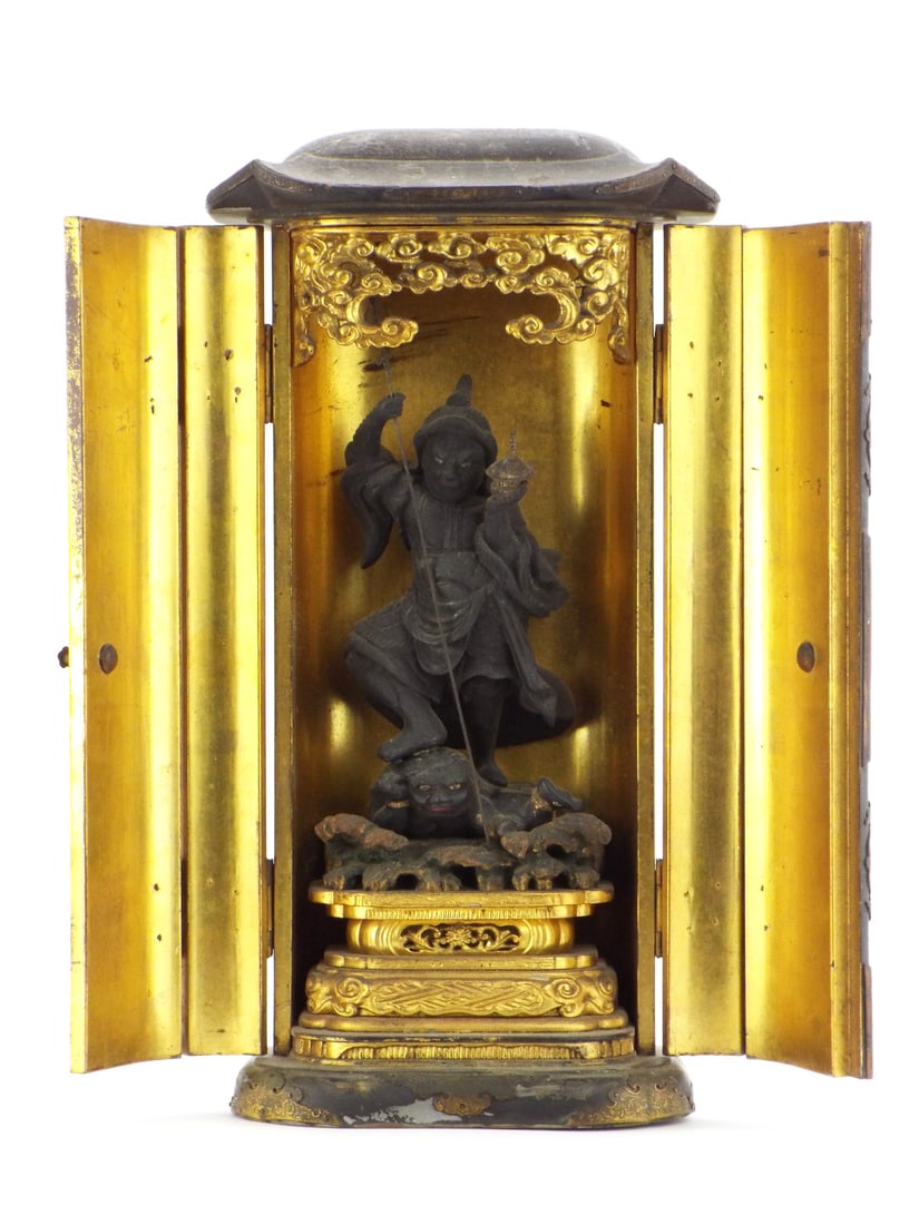 Japanese Buddhist Miniature Shrine of Bishamonten (1 of 20)