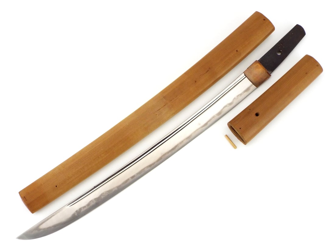 Japanese Samurai Hirazukuri Wakizashi Signed Sukesada Bohi (1 of 12)