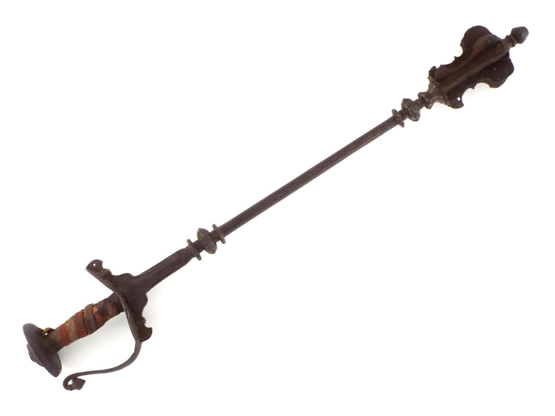 18th C. Indian KHANDA HILT MACE (1 of 20)