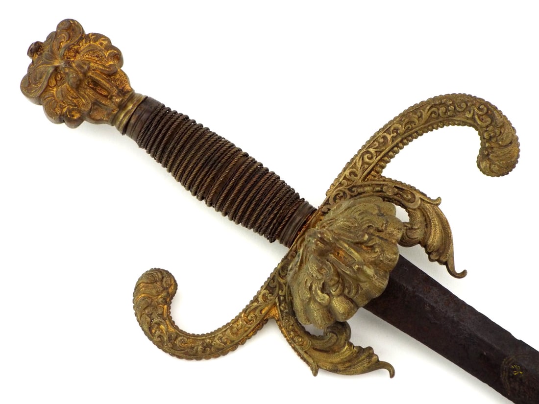 Interesting Renaissance Era Style German Nobleman's Brass Hilted Sword (1 of 20)