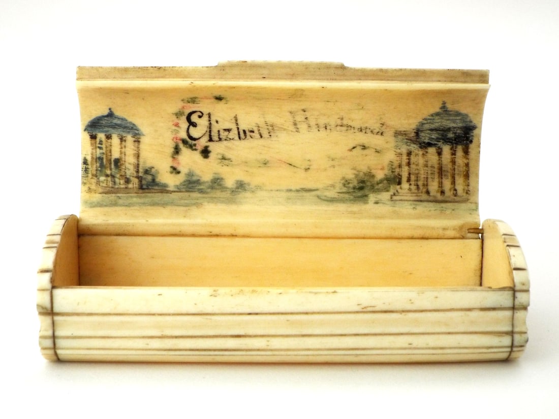 18th-19th C. Napoleonic Prisoner's Bone SNUFF BOX (1 of 12)