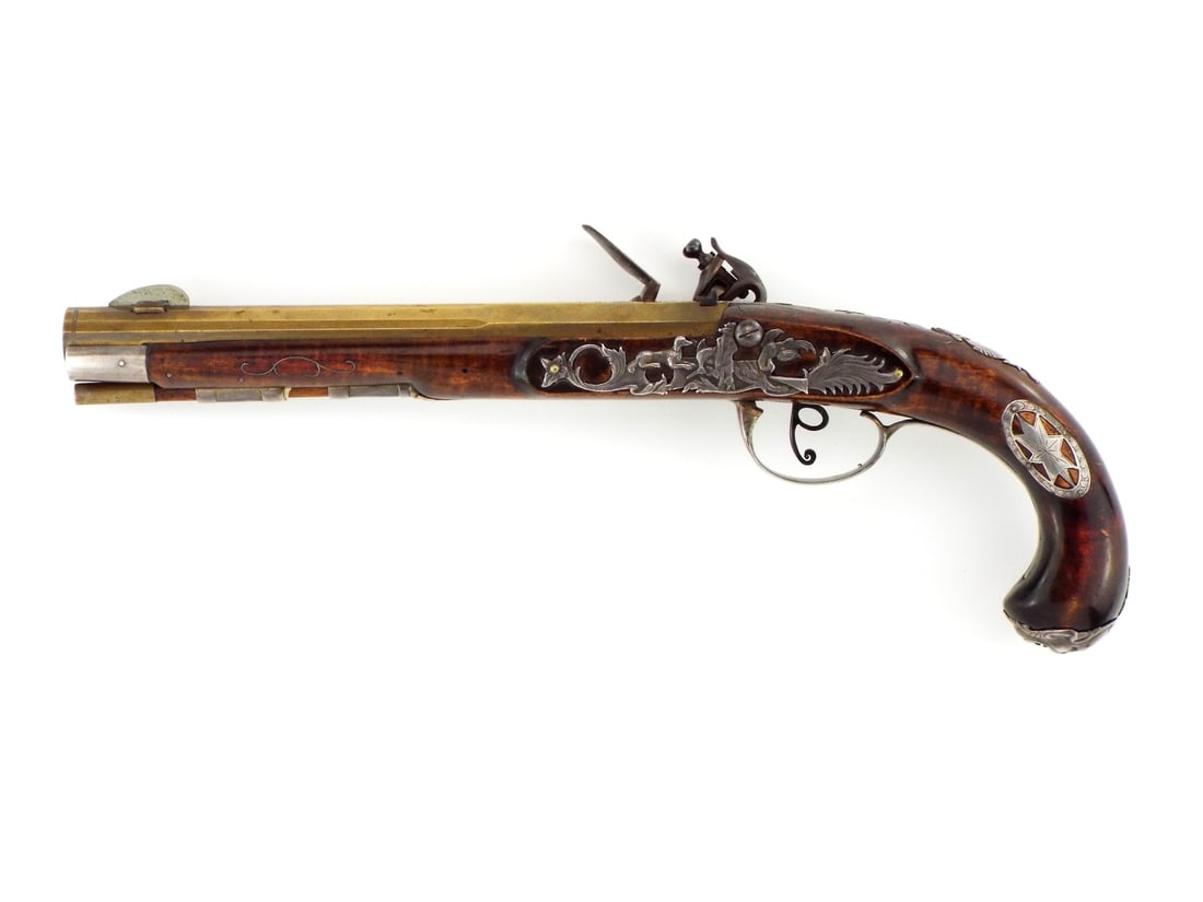 Fantastic Quality Queen Anne Type Pistol with Fabulous Silver Mounts Including an Early American (1 of 20)
