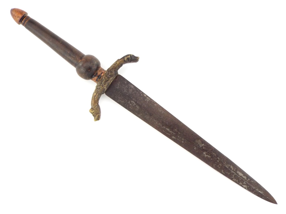 Spanish Hunting Plug Bayonet With Nice Brass Guard: Spanish Hunting Plug Bayonet With Nice Brass Guard .Full Length 16 Inches Blade Length 9.5 Inches