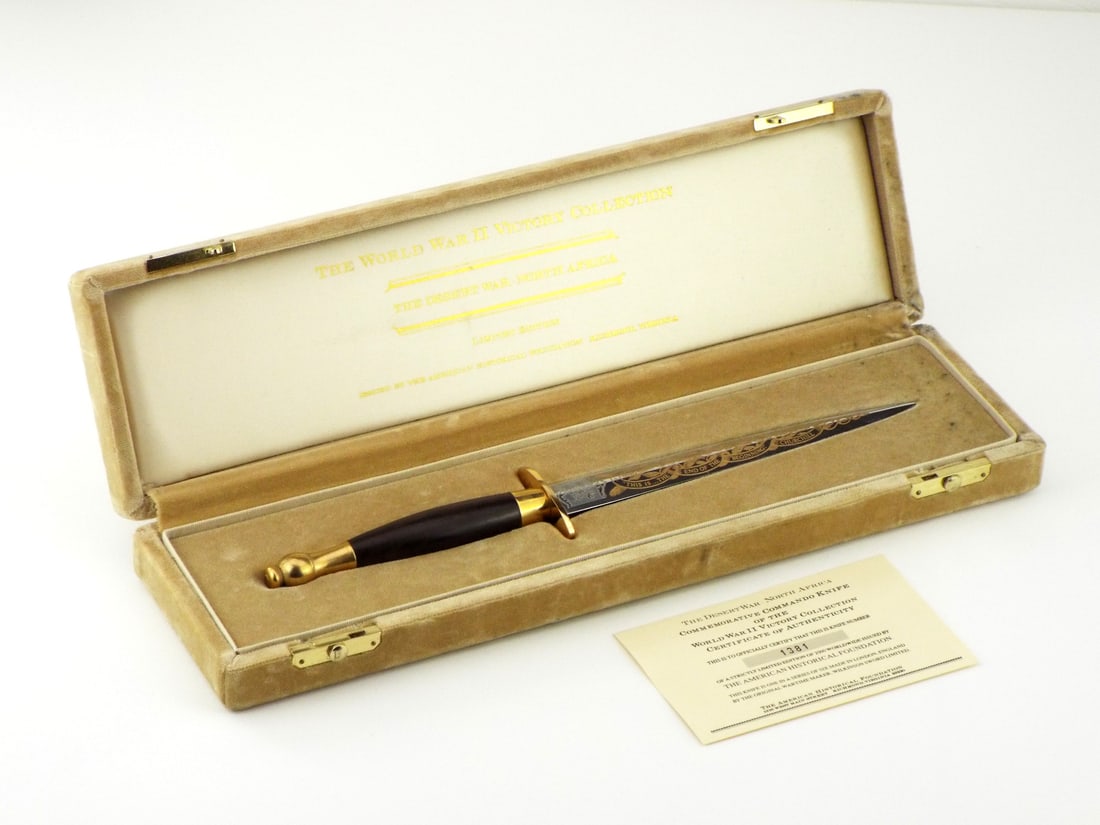 Commemorative FAIRBAIRN SYKES Dagger Boxed: Commemorative FAIRBAIRN SYKES Dagger Boxed. Full Length 12 Blade Length 7