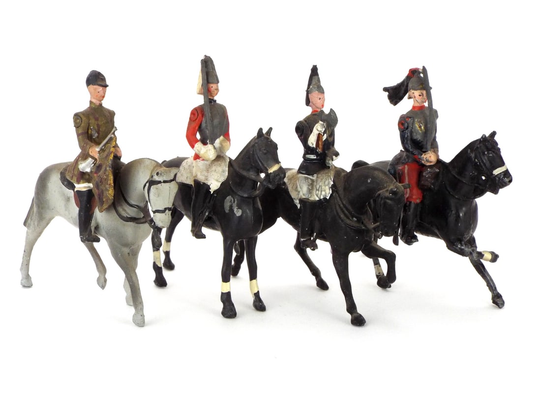 Lot of 4 Early 20th C. Britains Metal Cast Toys Soldiers (1 of 6)