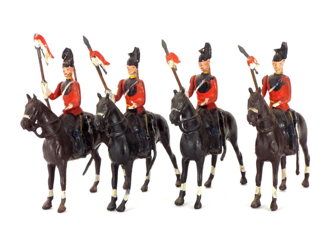 Lot of 4 Early 20th C. Britains Metal Cast Toys Soldiers (1 of 6)