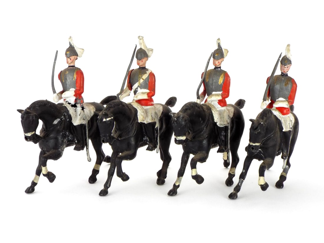 Lot of 4 Early 20th C. Britains Metal Cast Toys Soldiers (1 of 6)