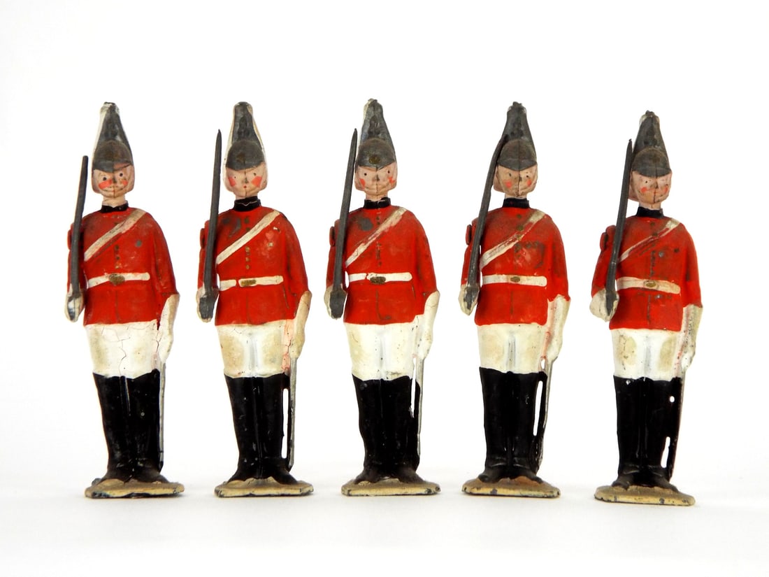 Lot of 5 Early 20th C. Britains Metal Cast Toy Soldier (1 of 6)