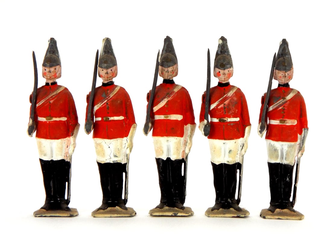 Lot of 5 Early 20th C. Britains Metal Cast Toy Soldier (1 of 6)