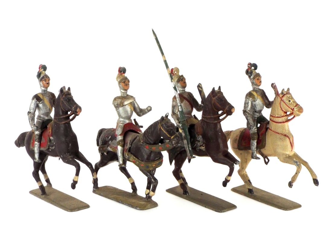 Lot of 4 Early 20th C. Britains Metal Cast Toys Soldiers (1 of 6)