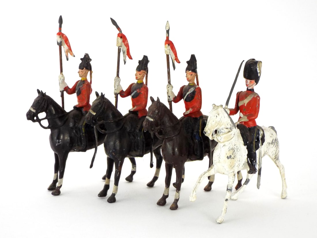 Lot of 4 Early 20th C. Britains Metal Cast Toys Soldiers (1 of 6)