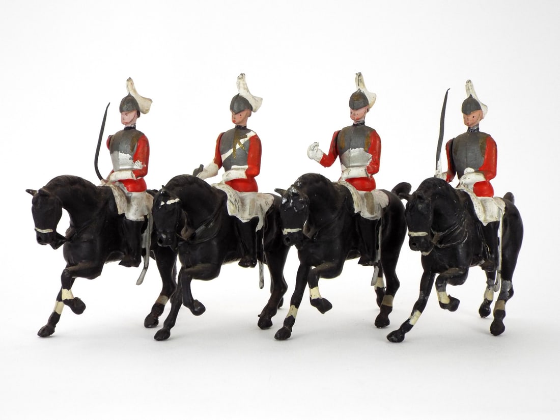 Lot of 4 Early 20th C. Britains Metal Cast Toys Soldiers (1 of 6)