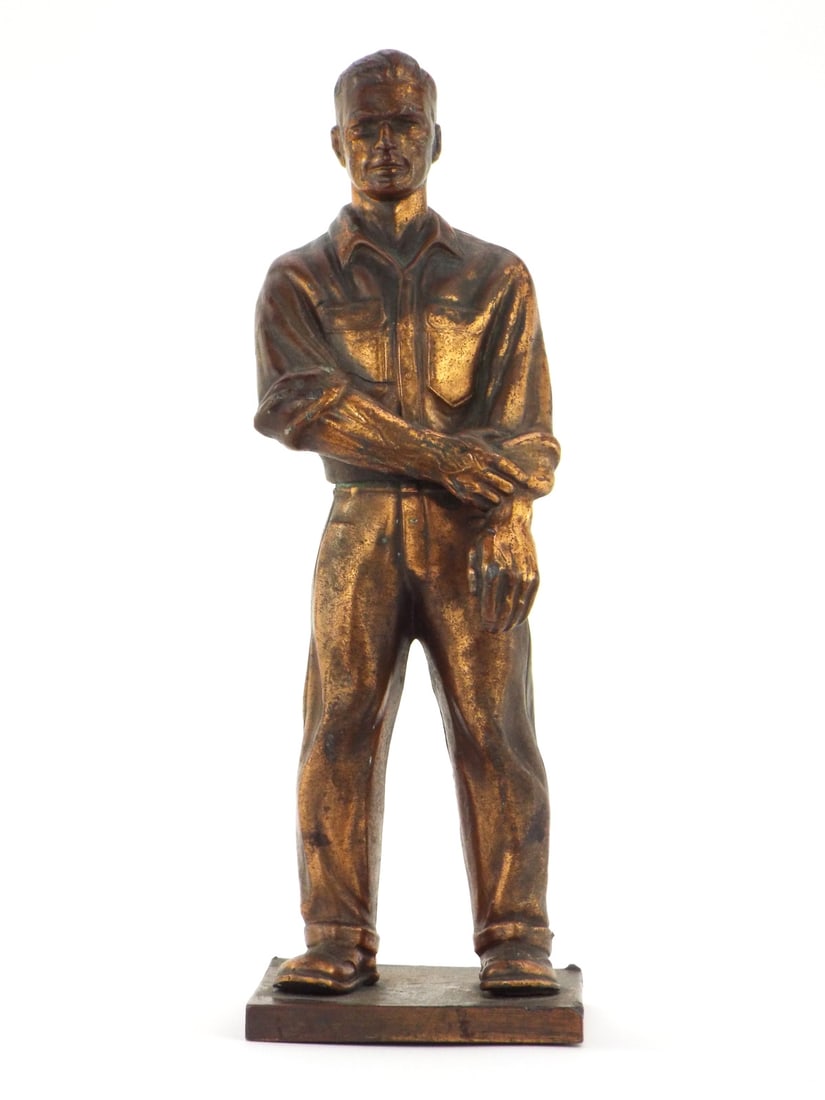 Vintage American WORKER Bronze Sculpture by Carl C. Mose (1 of 16)
