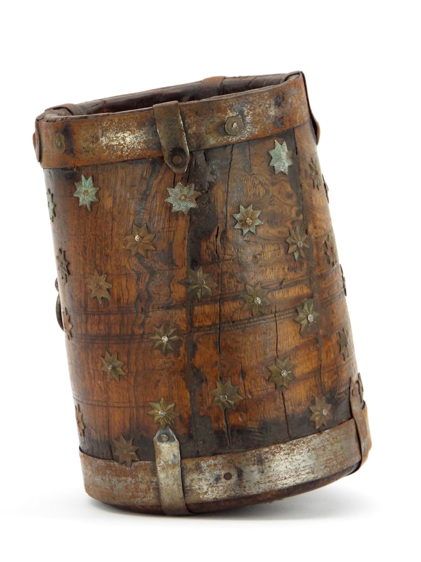 Antique Iron Grain Measurement Mana Pot (1 of 14)