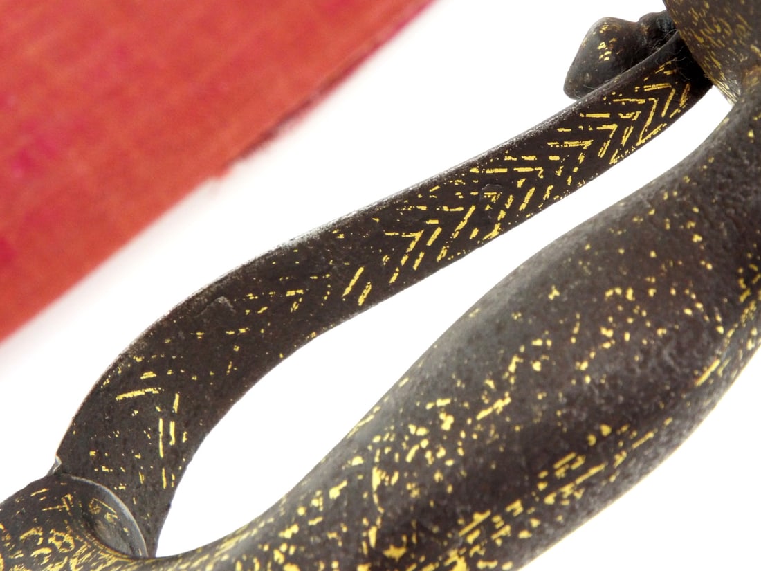 Excellent Antique TALWAR SWORD Fine Gold Koftgari & Red Velvet Scabbard - 7