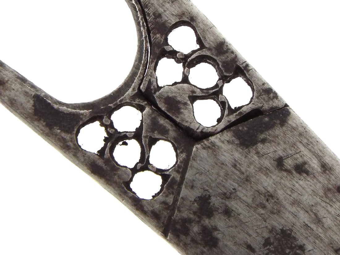 Ornate 18th C. Persian PIERCED STEEL STILETTO SCISSORS - 16