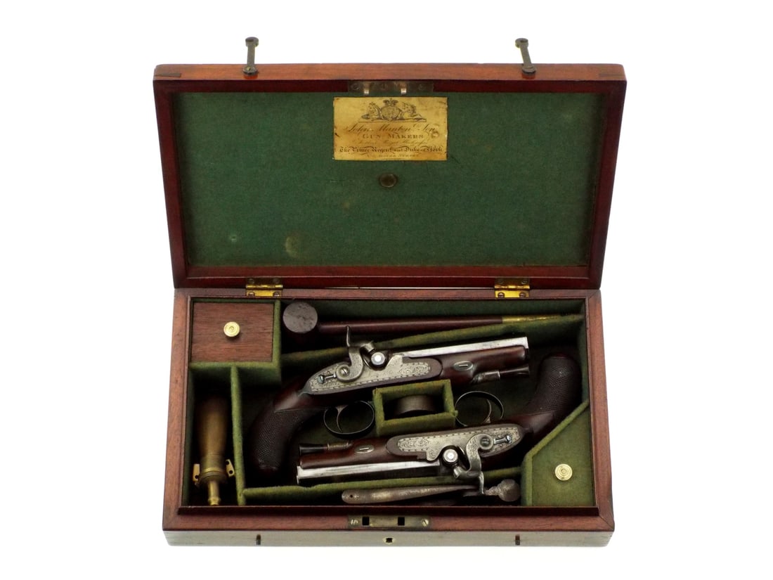 Cased Set of Manton Percussion Pistols (1 of 20)