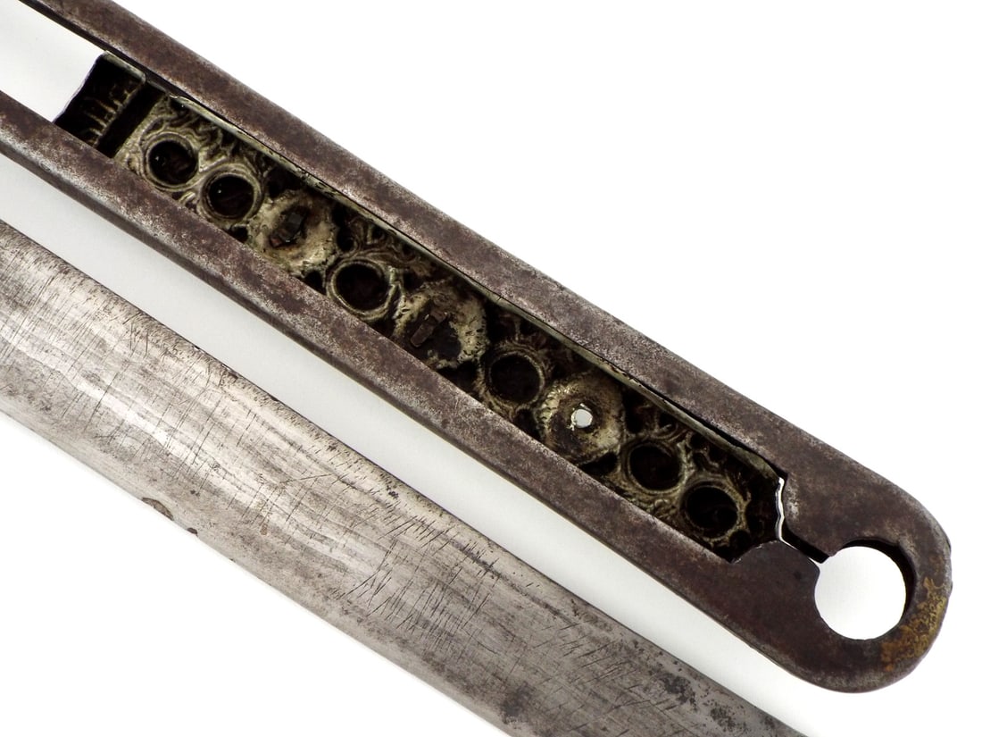 18th Century Tibetan Silver and Gemstone Mounted Sword. - 15