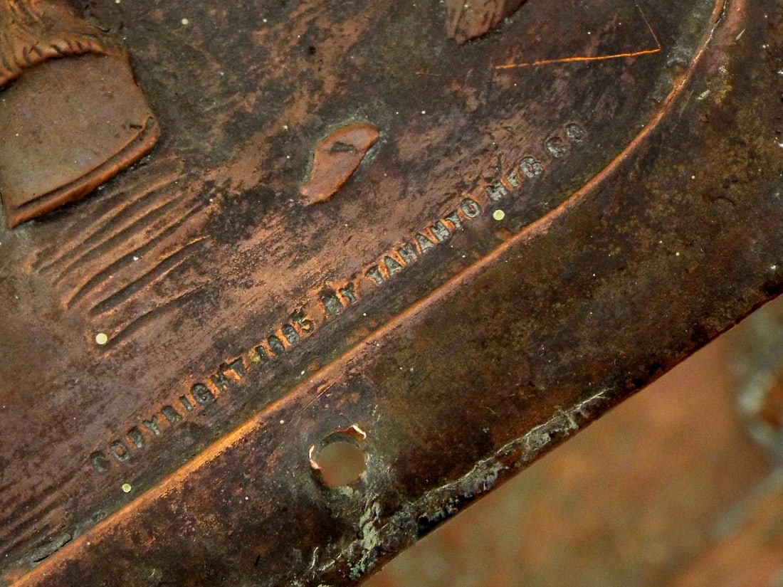 Dramatic 1905 US COPPER PLAQUES Embossed Cavalry Pair - 5